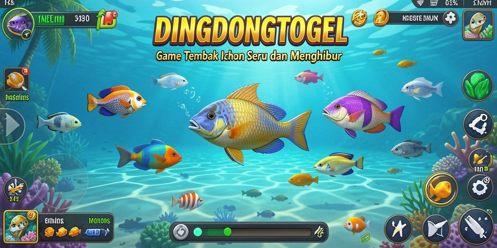 Screenshot gameplay DINGDONGTOGEL dengan aksi tembak ikan yang seru.
