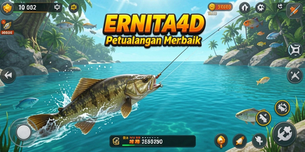Screenshot gameplay ERNITA4D yang menunjukkan pengalaman memancing luar biasa.
