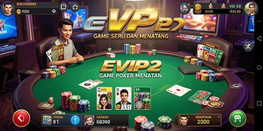 Tampilan gameplay Poker yang menegangkan di EVIP2.