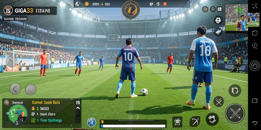 Screenshot gameplay GIGA33 dengan aksi seru di lapangan.