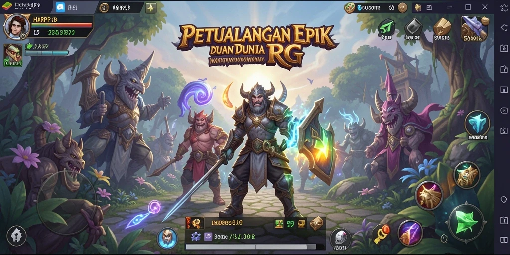 Tampilan gameplay epik dalam dunia <strong>HARAPJP</strong> yang menawan.