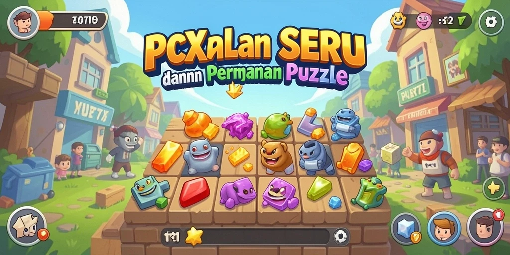 Tangkapan layar utama dari gameplay <strong>PCX777</strong> menampilkan tantangan Puzzle yang mendebarkan.
