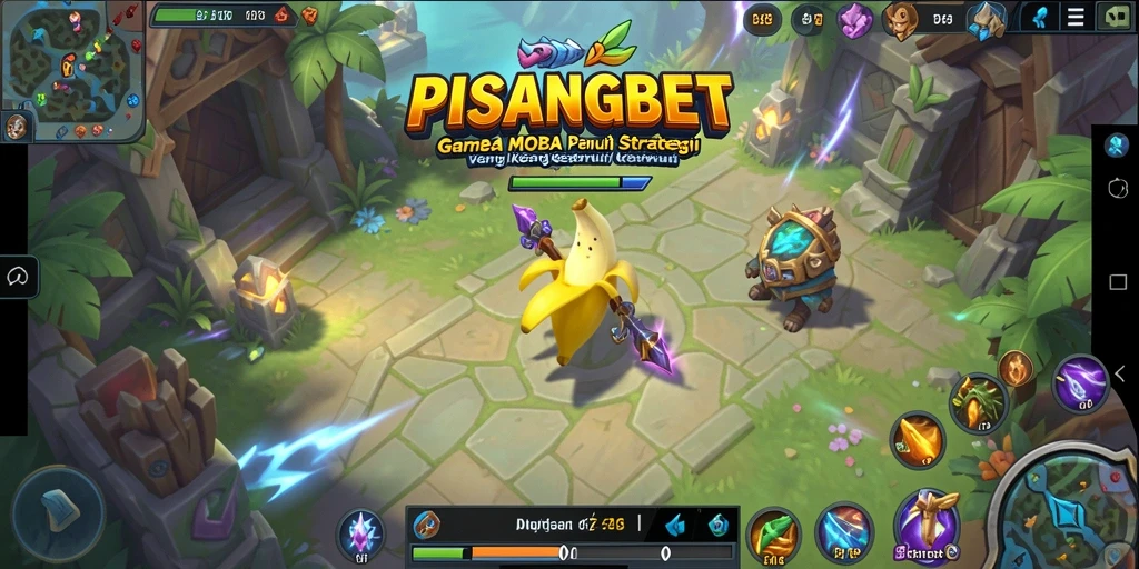 Screenshot menampilkan aksi seru dalam game MOBA PISANGBET.