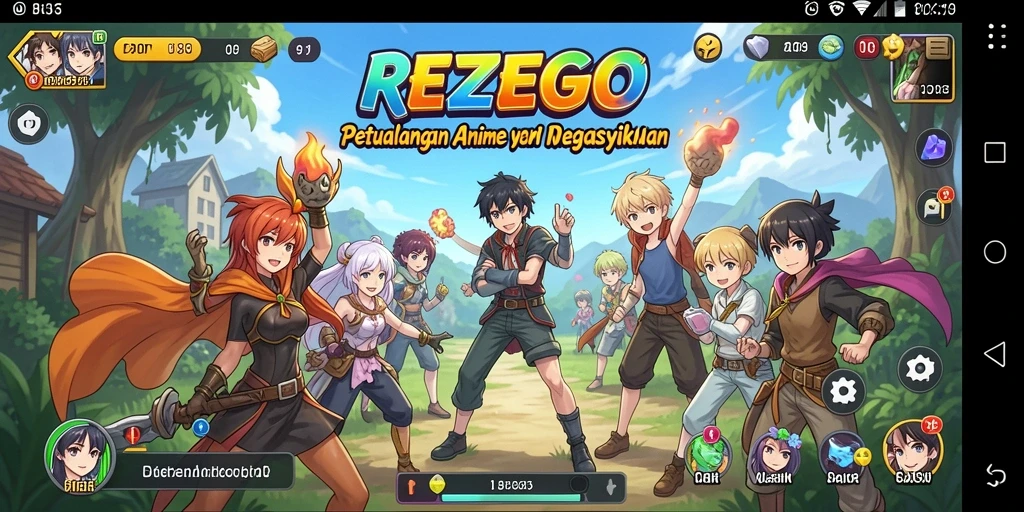 Tampilan menarik dari gameplay REZEGO dalam dunia Anime.