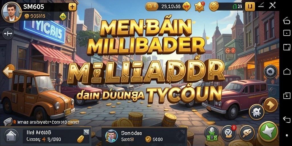 Gameplay SM605 menampilkan elemen manajemen bisnis yang menyenangkan.