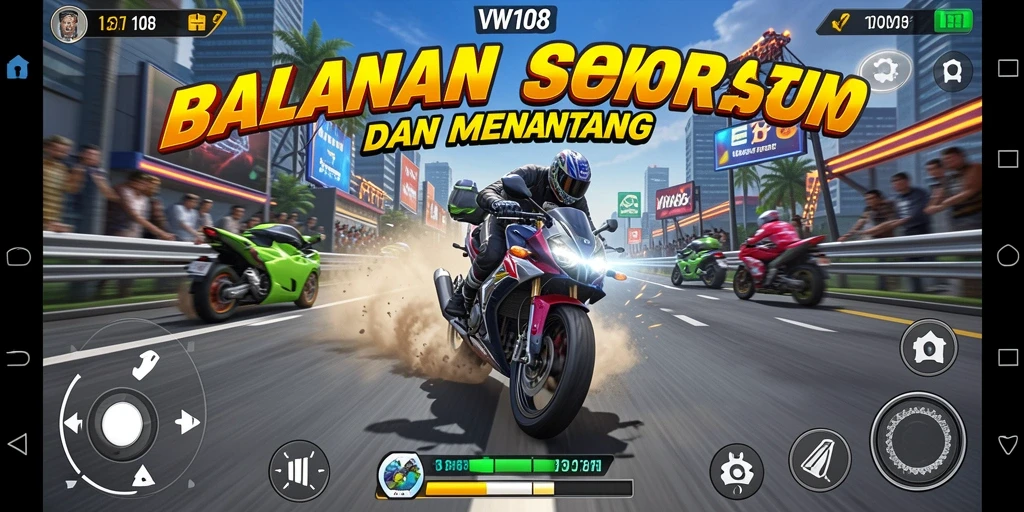 Tampilan mendebarkan dari balapan motor di VW108.