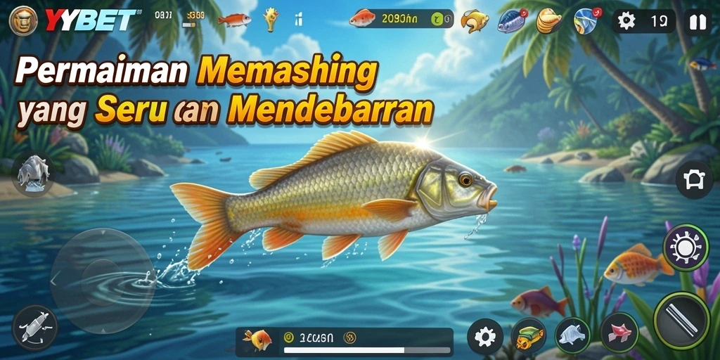 Tampilan gameplay YYBET yang menakjubkan saat menangkap ikan.